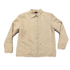 Shanghai Lou By Lou Nardi Beige Crinkle Jacket Women’s XL EUC